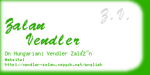 zalan vendler business card